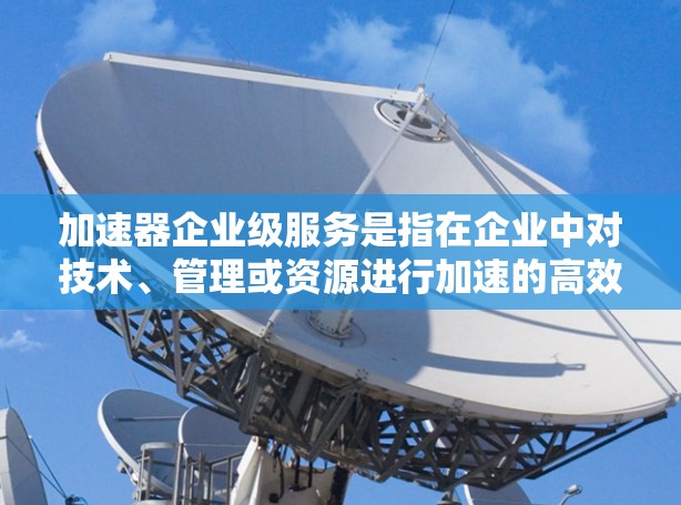 加速器企业级服务是指在企业中对技术、管理或资源进行加速的高效率解决方案。它结合了技术、管理和服务,帮助企业快速适应市场需求,提升竞争力,促进成功 加速器企业级服务是指在企业中对技术、管理或资源进行加速的高效率解决方案。它结合了技术、管理和服务,帮助企业快速适应市场需求,提升竞争力,促进成功