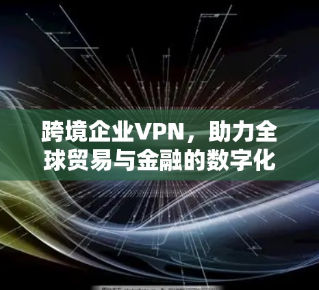 跨境企业VPN，助力全球贸易与金融的数字化转型